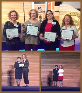 Photo of WTI staff members receiving service awards at Montana State University ceremony