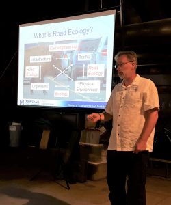 Marcel Huijser giving Road Ecology presentation in Wyoming