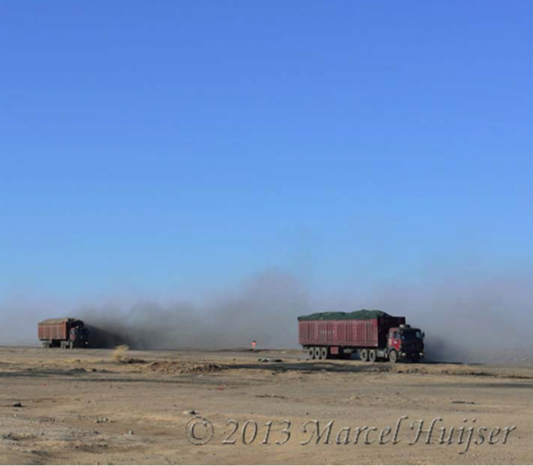Thumbnail Coal trucks on OyuTolgoi roads, Mongolia Gobi Desert