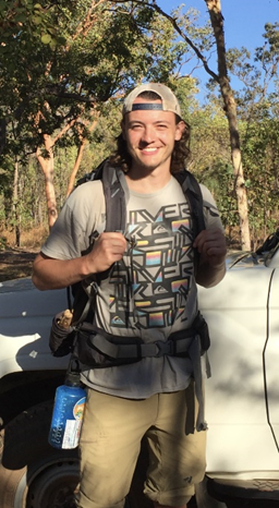 Outdoor photo of Patrick McMahon with backpack 2021