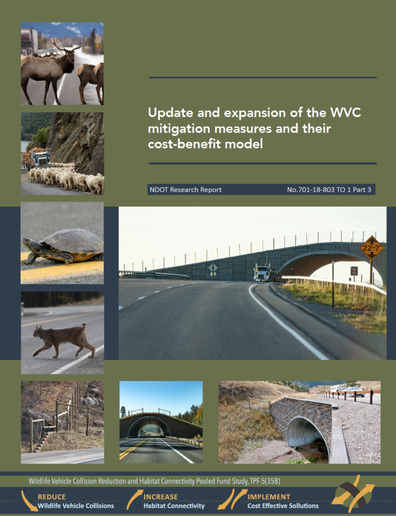 Report cover for Update and expansion of the WVC mitigation measures and their cost-benefit model