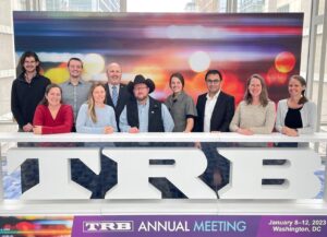 The WTI employees taking a group photo at the 2023 TRB Annual Meeting