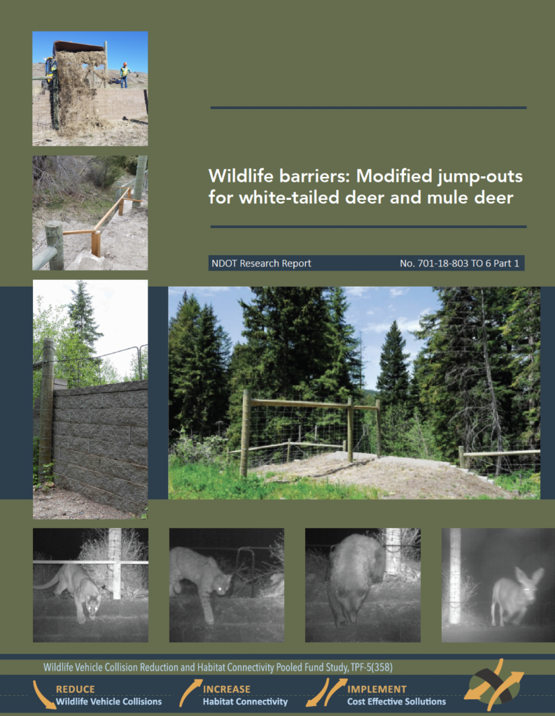 Cover Wildlife Barriers: Modified jump-outs for white-tailed deer and mule deer